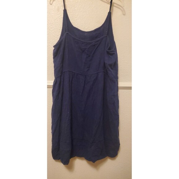 Old Navy Fall Cottage Core Navy Blue Fit & Flare Cami Dress XXL Lace Accent - Picture 14 of 16